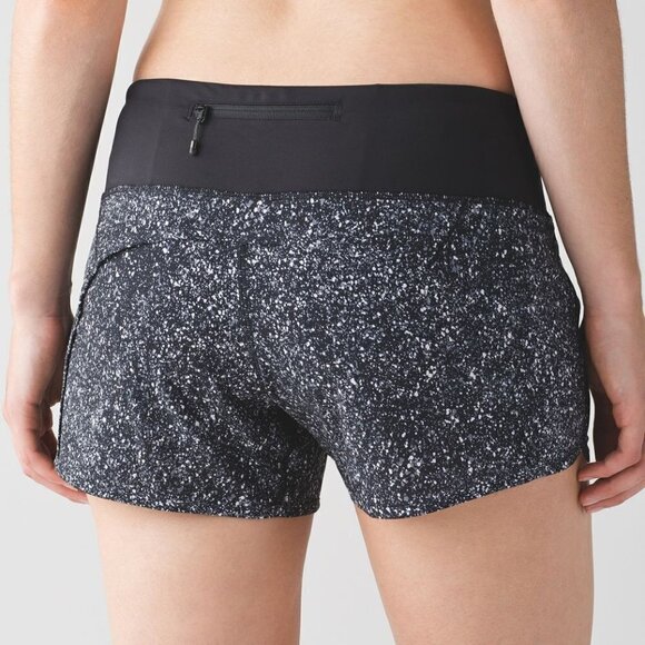Lululemon Run Times Short- Mini Splatter White Black - Picture 4 of 14